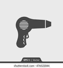 Hair dryer vector icon for web and print