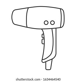 Hair dryer vector icon.Outline,line vector icon isolated on white background hair dryer .