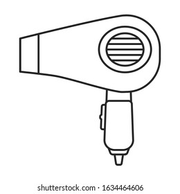 Hair dryer vector icon.Outline,line vector icon isolated on white background hair dryer .