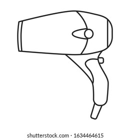 Hair dryer vector icon.Outline,line vector icon isolated on white background hair dryer .