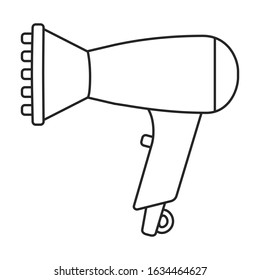 Hair dryer vector icon.Outline,line vector icon isolated on white background hair dryer .
