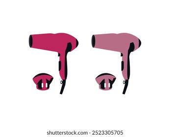 Hair Dryer Vector Illustration for Salons, Beauty Parlors, and Spas to Dry Hair. Ideal for Hair Stylists, Barbers, and Beauty Experts. Professional Blow Dryer Icon, Hair Care Tools, Styling Product.