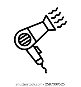 Hair Dryer Vector Line Icon Design