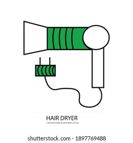 hair dryer vector type icon