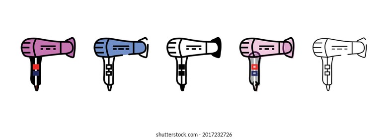 hair dryer vector type icon