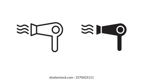 Hair dryer vector web icons set