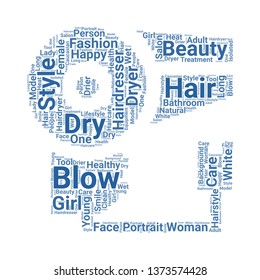 hair dryer word cloud. tag cloud about hair dryer