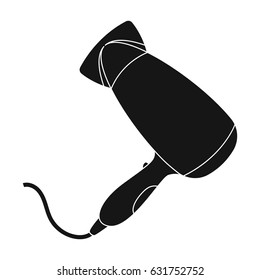 Hair dryer.Barbershop single icon in black style vector symbol stock illustration web.