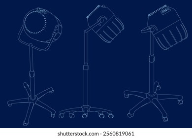 hair dryers contour set. Vector illustration