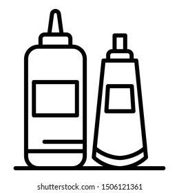 Hair dye bottle icon. Outline hair dye bottle vector icon for web design isolated on white background