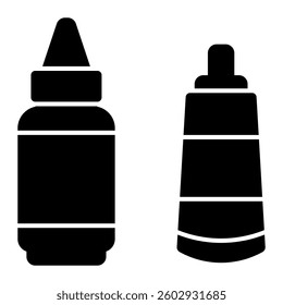 Hair dye bottle icon solid style transparent