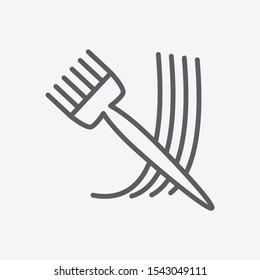 Hair dye brush icon line symbol. Isolated vector illustration of  icon sign concept for your web site mobile app logo UI design.