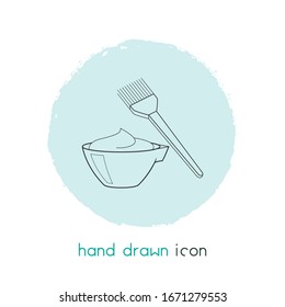 Hair dye brush icon line element. Vector illustration of hair dye brush icon line isolated on clean background for your web mobile app logo design.