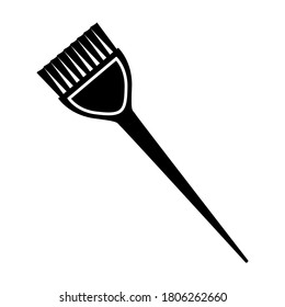 Hair dye brush vector icon isolated on white background.