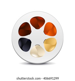 Hair dye colors isolated on white photo-realistic vector illustration