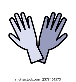 Guantes de tinte de pelo con icono plano. Guantes de tinte de pelo icono vectorial para el diseño web aislado en fondo blanco.