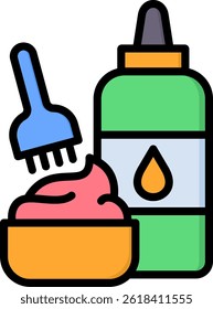 Hair Dye Icon Lineal Color Vector Illustration