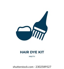 hair dye kit vector icon. hair dye kit, beauty, hair filled icons from flat pretty concept. Isolated black glyph icon, vector illustration symbol element for web design and mobile apps