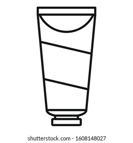 Hair dye tube cream icon. Outline hair dye tube cream vector icon for web design isolated on white background