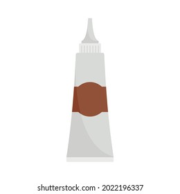 Hair dye tube icon. Flat illustration of hair dye tube vector icon isolated on white background