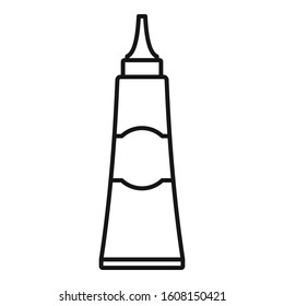Hair dye tube icon. Outline hair dye tube vector icon for web design isolated on white background