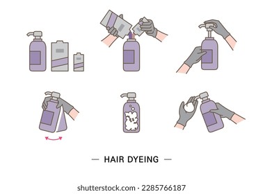 Hair dyeing process (procedure)_ hand shaking the bottle