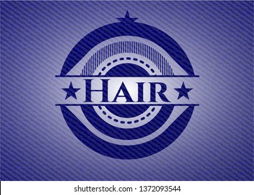 Hair emblem with denim texture