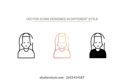 Hair Extension icon design with white background stock illustration