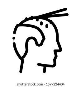 Hair Extension Icon Vector. Outline Hair Extension Sign. Isolated Contour Symbol Illustration