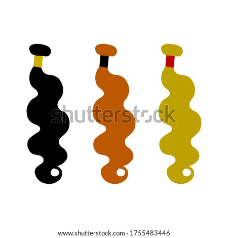 hair extensions vector flat design isolated easy to use