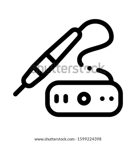 Hair Extent Tool Icon Vector. Outline Hair Extent Tool Sign. Isolated Contour Symbol Illustration