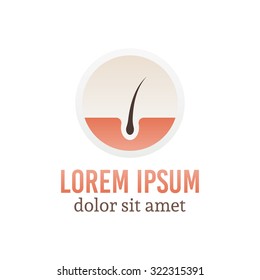 Hair Follicle Diagnostic Center Round Logo Template With Sample Text Isolated On White Background