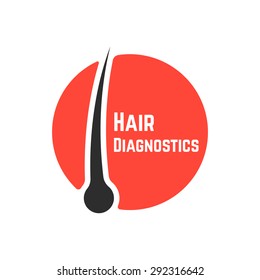 hair follicle diagnostics sign. concept of tricholog aid clinic, split ends, hair loss, alopecia, shampoo, hairline. isolated on white background. flat style trend modern brand design illustration