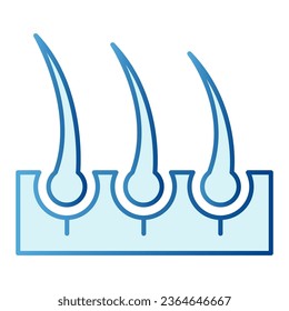 Hair follicle flat icon. Skin hair blue icons in trendy flat style. Hair care gradient style design, designed for web and app. Eps 10
