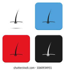 Hair follicle flat vector icon. Hair bulb treatment.
