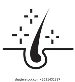 Hair follicle Icon Black and White Vector
