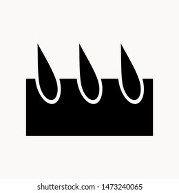 Hair follicle icon. Hair bulb medical symbol. Removal, treatment and transplantation concept. Vector illustration.