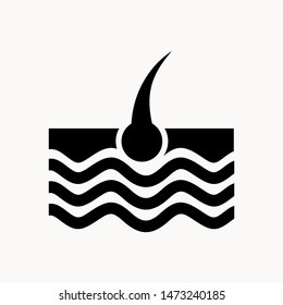 Hair follicle icon. Hair bulb medical symbol. Removal, treatment and transplantation concept. Vector illustration.
