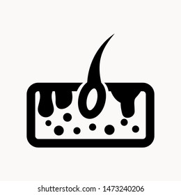 Hair follicle icon. Hair bulb medical symbol. Removal, treatment and transplantation concept. Vector illustration.