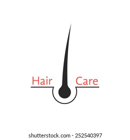 hair follicle icon isolated on white background concept of scalp care, haircare, cosmetics, hairdressing services, haircutting, healthy lifestyle. flat style modern logotype design vector illustration