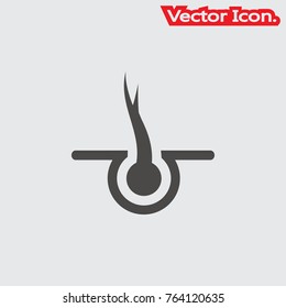 Hair follicle icon isolated sign symbol and flat style for app, web and digital design. Vector illustration.