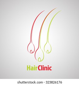 Hair follicle logo design template. Medical diagnostic, health care sign. Vector illustration.