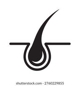 Hair follicle and root icon vector illustration for dermatology and hair care.