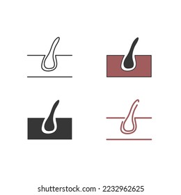 hair follicle vector icon  medical and anatomy icon