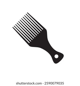 Hair fork comb black and white flat vector icon and symbol design