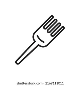 Hair Fork Outline Icon Vector Illustration