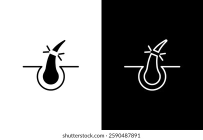 Hair fragility vector icon editable stroke, damaged hair silhouette