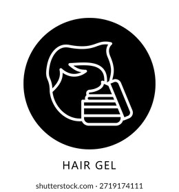 Botón Del Icono Del Gel Del Pelo, Mini Ilustración Relacionada Con El Cuidado Personal. Uso Para El Concepto Moderno, Ui, Web Ux Y Desarrollo De App.