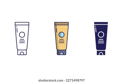 Hair gel line and solid illustration icon