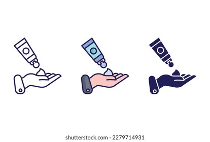 Hair Gel line and solid vector icons